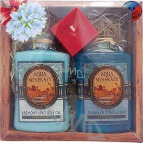 Bohemia Gifts Aqua Minerals shower gel 300 ml + bath 300 ml + candle, cosmetic set