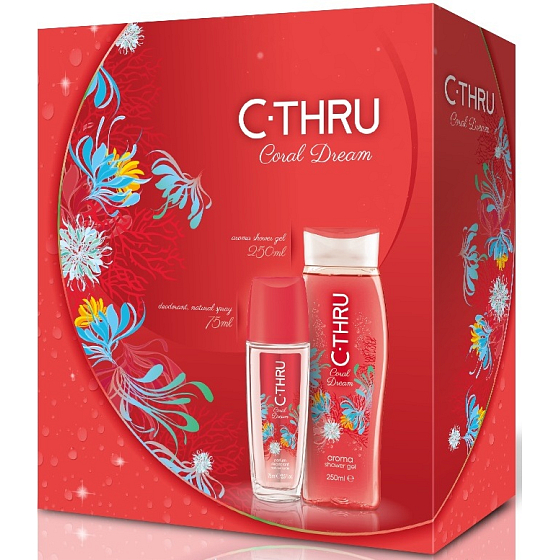 C-Thru Coral Dream perfumed deodorant glass for women 75 ml + shower gel 250 ml, gift set