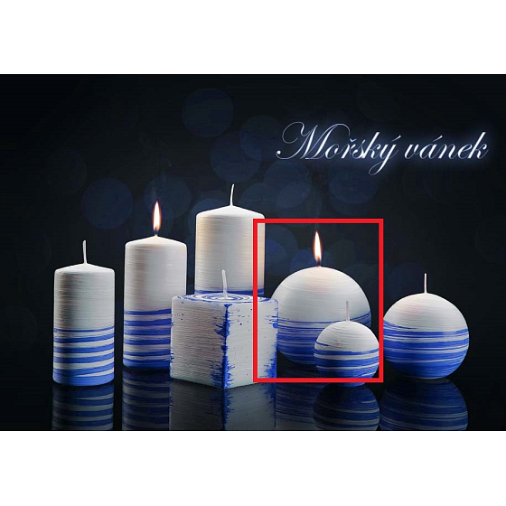 Lima Aromatic Spiral Sea Breeze Candle White - Blue Sphere Diameter 100 mm 1 Piece