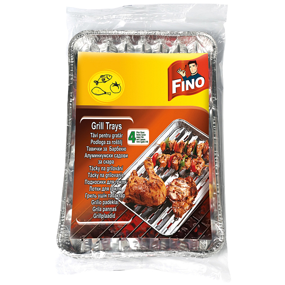 Fino grill trays, thickness 60 µ, dimensions 35 × 23 cm, pack of 4 pcs