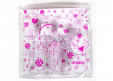 Albi Original Travel set of bottles 3 x 80 ml + 2 containers + Pink flowers case - 15 cm x 15 cm x 4.5 cm