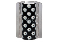 Linziclip Maxi Hair clip black with daisies 8 cm suitable for thicker hair 1 piece