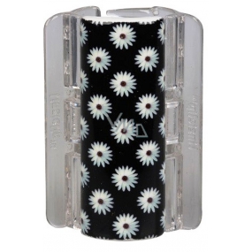 Linziclip Maxi Hair clip black with daisies 8 cm suitable for thicker hair 1 piece