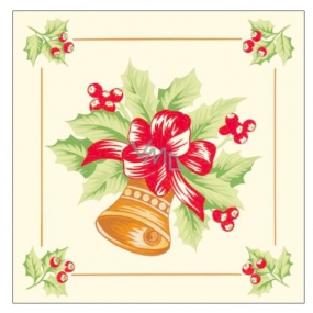 Forest Paper napkins 1 ply 33 x 33 cm 20 pieces Christmas Bell with red bow
