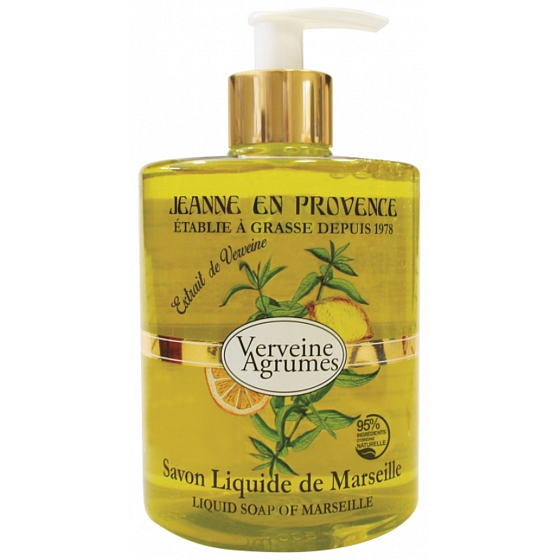 Jeanne en Provence Verveine Agrumes - Verbena and Citrus fruits liquid hand soap dispenser 500 ml