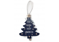 Nekupto Christmas wood decoration of the tree Laughter, family, carols, Christmas time 11,8 x 9,5 cm