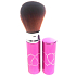 Cosmetic brush with synthetic bristles for powder with cap pink 11 cm 30450-06