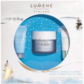 Lumene Lahde Nordic Hydra Deep Moisturizing Day Cream 50 ml + gel face mask 15 ml + moisturizing lip balm 10 ml, cosmetic set