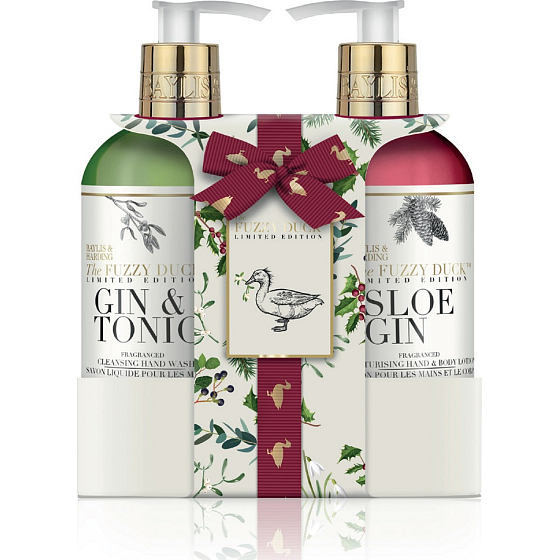 Baylis & Harding Mulberries, Mistletoe and Cranberries liquid hand soap dispenser 300 ml + hand and body lotion dispenser 300 ml, cosmetic set