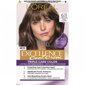 Loreal Paris Excellence Cool Creme hair color 6.11 Ultra ash dark blonde
