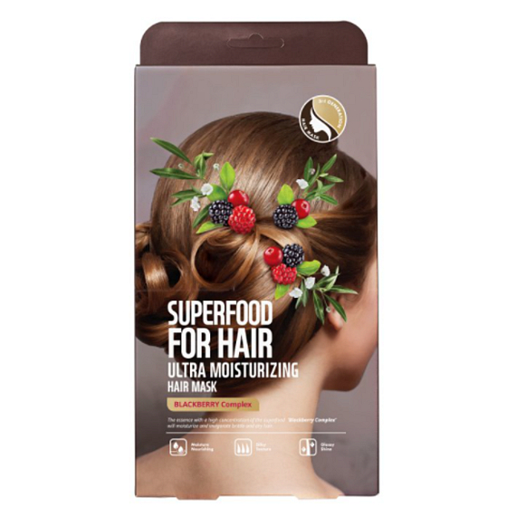 Farmskin Superfood For Hair Blackberry Textile Hair Mask 3 pieces