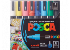 Posca Universal acrylic marker set 1,8 - 2,5 mm Mix of basic colours 8 pieces PC-5M