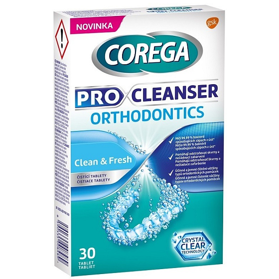 Corega Pro Cleanser Clean & Fresh cleaning tablets for orthodontic appliances 30 pieces