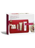 Clarins Nutri-Lumiére revitalizing day cream 50 ml + nourishing cream 10 ml + nourishing night cream 15 ml + caring hand and nail cream 30 ml + cosmetic bag, cosmetic set for women