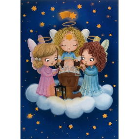 Albi Playing Christmas Envelope Card Three Little Angels on a Cloud 14,8 x 21 cm