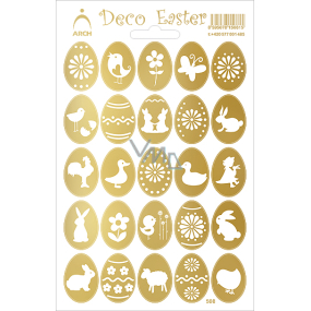 Arch Easter decorative stickers holographic eggs gold 12 x 18 cm