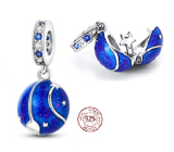 Sterling silver 925 Universe dark blue galaxy, star, 2in1 travel bracelet pendant