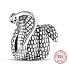 Charm Sterling silver 925 Cobra snake, bead on bracelet animal