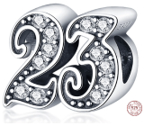 Charm Sterling silver 925, 23 anniversary, bead for bracelet