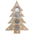 Wooden Christmas tree candle holder with white flakes 19,5 x 27 cm
