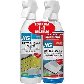 HG Mold Remover, 500 ml + HG Glass and Mirror Cleaner 500 ml free