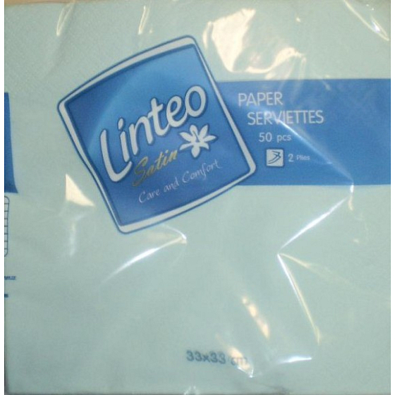 Linteo Satin paper napkins 33 x 33 cm 50 pieces blue