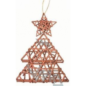 Wicker tree with a brown star hanging 29 cm