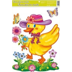 Window foil without glue Easter duck in a hat 42 x 30 cm 1 piece