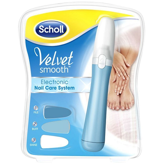 Scholl Velvet Smooth Nail Care System Blue electric nail file