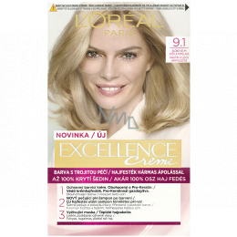 Loreal Paris Excellence Creme Hair Color 9 1 Blond Very Light Ash Vmd Parfumerie Drogerie L'oreal excellence cream is rated 4.4 out of 5 by 140. loreal paris excellence creme hair color 9 1 blond very light ash