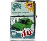 Bohemia Gifts & Cosmetics Retro zapalovač kovový benzínový s potiskem Zelené auto 5,5 x 3,5 x 1,2 cm