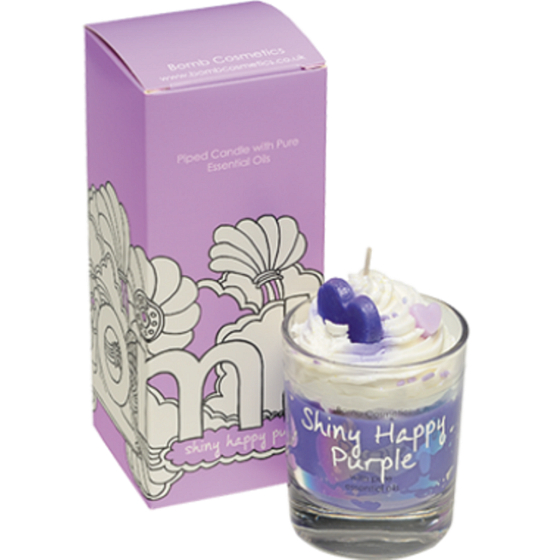 Bomb Cosmetics Happy violet fragrant natural, handmade candle in glass burns for up to 35 hours