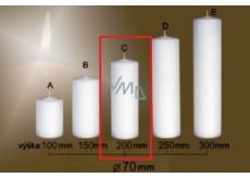 Lima Gastro smooth white pillar candle 70 x 200 mm 1 piece