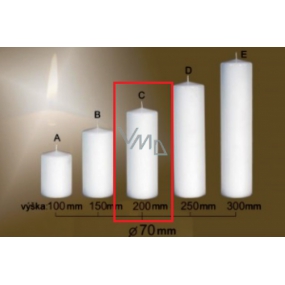 Lima Gastro smooth candle white cylinder 70 x 200 mm 1 piece