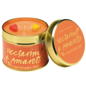 Bomb Cosmetics Nectarine and Amareto Scented natural, handmade candle in a tin can burns for up to 35 hours