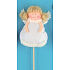 Angel figurine white recess 10 cm + skewers