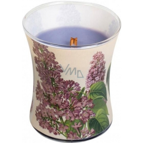 WoodWick Decal Lilac - Lilac scented candle with wooden wick and lid glass medium 275 g