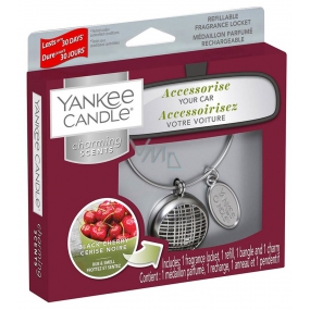 Yankee Candle Black Cherry - Ripe cherries car scent metal silver tag Charming Scents set Linear 13 x 15 cm, 90 g