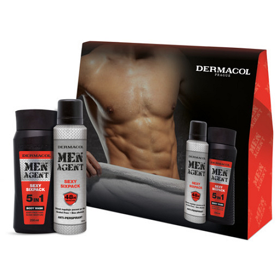 Dermacol Men Agent Sexy Sixpack shower gel 250 ml + antiperspirant spray 150 ml, cosmetic set