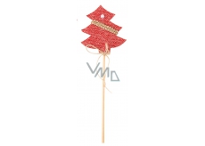 Christmas tree knitted red groove 6 cm + skewers