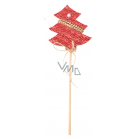 Tree knitted red recess 6 cm + skewers
