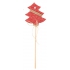 Tree knitted red recess 6 cm + skewers