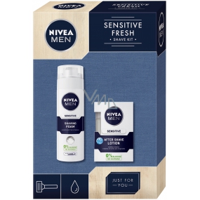 Nivea Men Sensitive Skin aftershave 100 ml + shaving foam for men 200 ml, cosmetic set