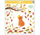 Window foil without glue autumn animals 33 x 30 cm autumn animals Cat