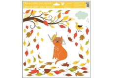Window film 33x30 cm, autumn animals Cat