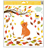 Window film without adhesive autumn animals 33 x 30 cm autumn animals Cat