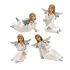 Ceramic angel sitting with silver wings mix 80 mm 1 piece
