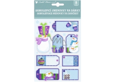 3D gift tags with blue-violet glitter 17 x 12.5 cm 8 pieces
