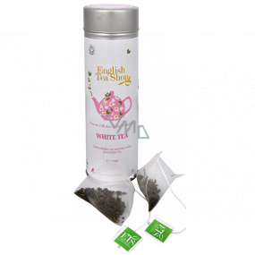 English Tea Shop Bio White tea 15 pieces of biodegradable tea pyramids in a recyclable tin can of 30 g