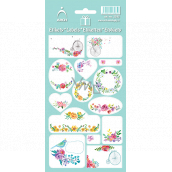 Arch Household stickers, flower gifts - greenish 11 x 23.5 cm